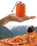 HONYAO Survival Sleeping Bag, Emergency Bivvy Bag Emergency Rescue Blanket Reusable for Outdoor Camping, Hiking - 1 pack