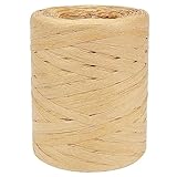 200M Raffia Ribbon, Paper Ribbon Natural Rafia Yarn Packing Paper Twine for Gift Wrapping, Crochet Crafting, Craft DIY Decoration