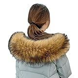 Modelshow Imitation Faux Fur Long Detachable False Collar Scarf Neck Wrap Neckerchiefs for Coat (raccoon)
