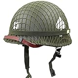 LUCKYYAN Perfect WW2 US Army M1 Green Helmet Replica with Net/Canvas Chin Strap DIY Painting