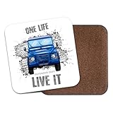 Defender Farmers Blue Truck Coaster - Rugged Off-Road 90 110 130 British Hybrid V8 4X4 Urban Rural Classic Automotive Evolution Suv Adventure Gift Present (White)