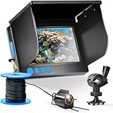 Portable Fish Finder Camera, Underwater fishing Camera with 5 inch IPS Monitor 6LED IR Infrared Lights, Waterproof Fishing Video Camera for Ice, River and Boat