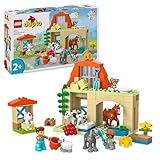 LEGO DUPLO Caring for Animals at the Farm - Montessori Learning Toy for Toddlers - incl. a Farmhouse with Horse, Cow & Chicken Animal Figures - Gift for 2+ Year Old Girls & Boys - 10416