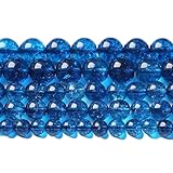 6MM 60PCS Natural Stone Blueberry Crystal Beads Quartz Power Loose Beads for Jewelry Making DIY Bracelet