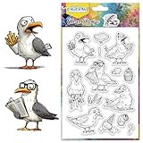 CHGCRAFT Seagulls Clear Stamps Bird Transparent Stamps Silicone Clear Stamp Seals for DIY Scrapbooking Photo Album Decoration, 4.3x6.3inch