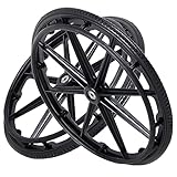 24 x 1 3/8 Wheelchair Rear Wheels (2Pcs), 24" Non-Pneumatic Solid Tire Replacement Back Wheel, Manual Wheelchair Replacement Accessories(Black)