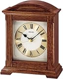 Seiko QXG123B Table Clock Brown Wood (Oak) Creeping Seconds, Brown, S, Modern