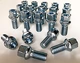 Set of 20 alloy wheel bolts M14 x 1.5 thread 27mm long, radius seat, 17mm Hex suitable for V-W