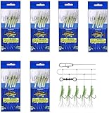 Luminous Fishing Rigs - Glow Soft Fish Lures with Saltwater/Freshwater Hooks - Mackerel & Sea Fishing Bait (Shrimp 1#, 2#, 3#, 4#, 5#, 6#)