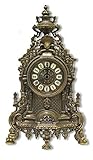 arterameferro Baroque Table Clock in Burnished Brass to Stand and Shelf French Style