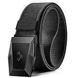 BULLIANT Tactical Belt for Men, Military Hiking Rigger Heavy Duty Nylon Web Work Belt 1.5" with Quick Release Metal Buckle,Black2650,34"-38" Waist Adjustable