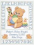 Janlynn 1-Piece Bear Birth Sampler Stamped Cross Stitch Kit