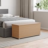 Vida Designs Leon Storage Ottoman, Wood in Pine, 100x40x48cm - Storage Ottoman with Lift-Up Lid, Ideal for Toys, Bedding & Footstool Use
