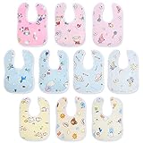 Vicloon Baby Bandana Dribble Bibs Drool Bibs, 10pc Infant Teething Soft and Absorbent with Adjustable Snaps, Bib Set for Unisex Newborn Toddlers Aged 0-36 Months