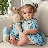 BABESIDE Realistic Baby Dolls Real Reborn Babies Dolls 20 inch Lifelike Toddler Girls Softness Cloth Body with Long Blond Hair with Clothes Accessories for Kids Aged 3+