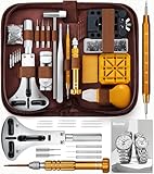 Bluvizo Watch Repair Tool Kit: Professional Watch Battery Replacement Link Removal Kit - 149 PCS for Back Case Opening and Strap Adjustment with Screwdriver