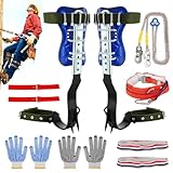 Homaisson Tree Climbing Spikes Set, Adjustable Tree Climbing Spikes, Portable Tree Climbing Gears with Safety Belt, Climbing Tool for Hunting Observation, Fruit Picking