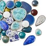 SOFPLATE 1 Box 200g Broken Ceramic Tile Irregular Mosaic Tiles Bulk Random Shapes Colorful Porcelain China Tiles Pieces for DIY Crafts Plates Flowerpots Vases Cups Home Decor Mosaic Arts Supplies