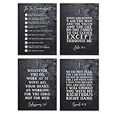 Artery8 Christian Bible Verses The Ten Commandments Unframed Poster Art Print Mixed Pack of 4 A4
