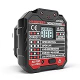 QUILLE Socket Tester Mains Outlet Tester with LCD Display Neutral Live Earth Wire Testing RCD Test - UK Plug