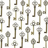 LolliBeads (TM Mixed Set of 30 Large Skeleton Keys in Antique Bronze - Set of 30 Keys