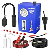 MRCARTOOL Automotive Smoke Machine Leak Detector with Pressure Gauge and Smoke Flow Meter, EVAP Smoke Machine Diagnostic Tester Pipeline Fuel Leakage Detector with Oil Meter for 12V Vehicles