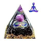 Crystals-Pyramids-Moonstone Crystal Orgone Pyramid - Handmade Crystal Pyramids,for Stress Reduce,Healing Meditation,Healing Crystals (A-9)，Witchy Gifts for Women Men