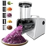 Electric Cheese Grater Salad Maker 300W Electric Vegetable Slicer Shredder Chopper for Fruits with 5 Different Shapes of Stainless Steel Blades Stainless Steel Food Cutter for Vegetables and Cheeses