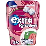 Extra Refreshers Watermelon Raspberry Flavour Sugarfree Chewing Gum Bottle, 1 pack of 30 Pieces