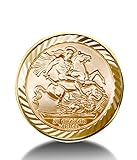 St George Ring Solid 9K Yellow Gold Full Sovereign Size British Made Hallmarked / Size: Z