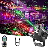 Disco Party Lights, Sound Activated DJ Strobe Lights Stage Effects for Kids Home Birthday Parties Decorations Karaoke Xmas Wedding Show Club Indoor Projector, 72 Patterns with Remote Contro