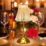 BomKra Crystal Table Lamp, Dimmable 3 Colors LED Romantic Diamond Crystal Lamp, Rechargeable Touch Small Lamps, Bedside Nightstand Light for Bedroom Bar Restaurant (B)