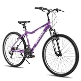 Hiland BAMCBASE 26 inch Mountain Bike, Adult MTB with Dual V Brakes, 21 Speed Mountain Bike for Men Women with Suspension Fork, Purple