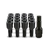 16 x Black Slim Fit Tuner Alloy Wheel Bolts for Citroen DS3 PN.SFP-16BM22TKB+Key195