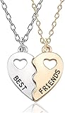DreamAug 2pcs Friendship Necklaces, BFF Necklace | Heart Pendant | Matching Sister Jewelry for Best Friends | Birthday, Christmas Gifts