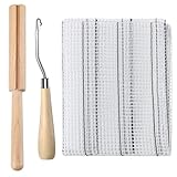 zalati Latch Hook Tool 3pcs Rug Mesh Fabric Canvas Wooden Bent Yarn Cutter Tool Embroidery Crafts Supplies for DIY Carpet Tapestry Making