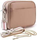 Lily England Cross Body Bag Women, Over Shoulder Bags with Adjustable Wide Strap & Chain, Versatile Crossbody Bags for Women & Ladies Handbags, Brown