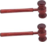 2 Pcs Wood Judge Gavels Auction Court Gavels Wooden Judge Hammers Wood Hammer Props Judge Costume Accessories Office Products for Lawyer Courtroom 3.2 x 6.7 x 17.4 cm