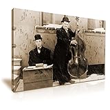 Laurel and Hardy Comedy Canvas Modern Wall Art Decoration (31cm X 20cm)