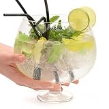Fishbowl 3L Oversized Cocktail Glass Jumbo, Made of Glass Sharing Giant Fish Bowl Extra Large Size 20cm Single (3 Litre)