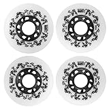 SGARQI 4-Pack Inline Skate Wheels Outdoor 90A Freestyle Durable Tire72mm 76mm 80mm for Choose Hockey Roller Blades Replacement Wheel with Bearings and Aluminum Spacers (80MM, White)