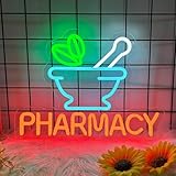 Pharmacy Neon Signs for Wall Decor, LED Pharmacy Neon Signs Wall Art Gifts for Dad, USB Powered Neon Light for Man Cave Auto Repair Shop Workshop Party Birthday Gift