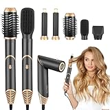 Hair Styler, 5 in 1 Hot Air Brush & Ionic Hair Dryer with Auto Air Hair Curlers, Hot Air Comb, Concentrator, Hair Dryer Brush for Styling, Fast Drying, Volumizing,Curling,Straightening, All Hair Types
