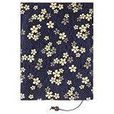 Handmade Floral Cloth Book Cover A5 Stylish Book Sleeve Protector for Hardcover and Paperback Reusable and Washable Pouch in Blue for Journals and Diaries