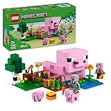 LEGO Minecraft The Baby Pig House Toy - Building Set incl. a Hero Figure, Mobs, a Farm & Forest Biome - Gaming Gift for 7+ Year Old Girls & Boys - 21268