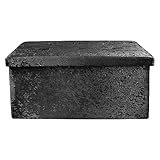 DANIEL JAMES Housewares Large 2 Seater Crushed Velvet Foldable Ottoman Storage Box Double Bed Foot Stool (Black)