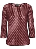 T0PSH0P Mesh Daisy Embroidered 3/4 Sleeve Top (14) Maroon