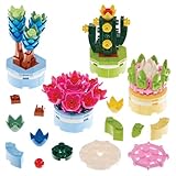 Baker Ross FN411 Potted Plants Building Bricks - Pack of 4, Party Bag Fillers for Kids, Building Kits for Kids