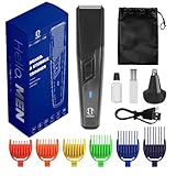 IndoTeam Beard Trimmer Men - Electric Shaver Trimmers for Men with Colour Coded Guide Combs – Rechargeable Beard Trimming Kit - Mens Electric Shavers and Nose Trimmer Razor for Body Grooming