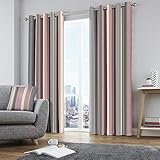 Fusion Two Curtain Panels, Cotton,Polyester, Blush, W168cm (66) x D183cm (72)